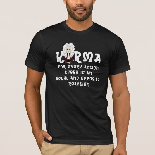 Karma en Newton's 3e wet-V2 (Donkere kleurenT-shir T-shirt (Voorkant)