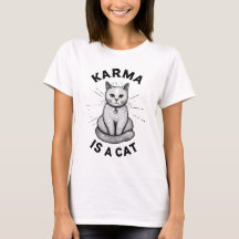 Karma est un T-shirt féminin d'art chat
