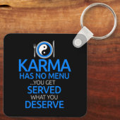 Karma heeft geen menu.. Yin Yang Graphic Classic Sleutelhanger (Achterkant)