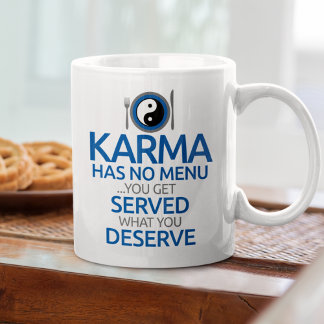 Karma heeft geen menu.. Yin Yang Graphic Koffiemok