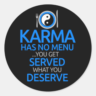 Karma heeft geen menu.. Yin Yang Graphic Ronde Sticker