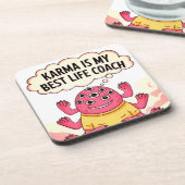 Karma is mijn beste coach bier onderzetter (Linkerzijde)