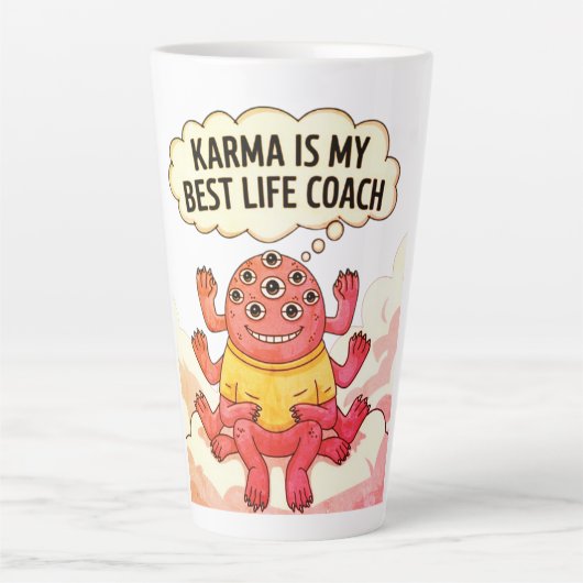 Karma is mijn beste coach latte mok (Voorkant)