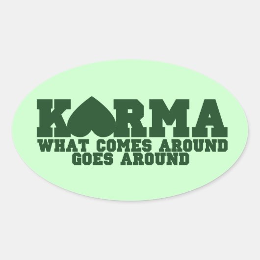 Karma Ovale Sticker (Voorkant)