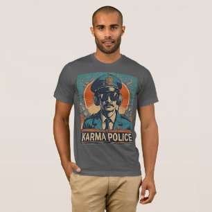 Karma Politie - Geestige Retro Art Radiohead T-shirt