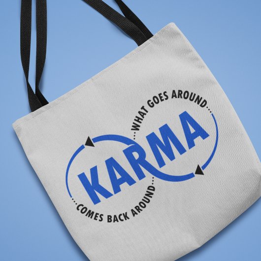 Karma - wat er omheen gaat komt terug rond (v2) draagtas