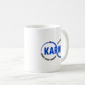 Karma - wat er omheen gaat komt terug rond (v2) koffiemok (Voorkant rechts)