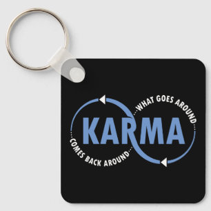 Karma - wat er omheen gaat komt terug rond (v2) sleutelhanger