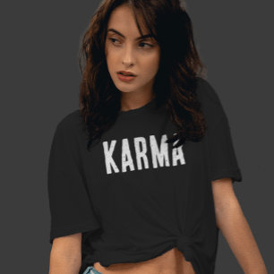 Karma White Text T-Shirt
