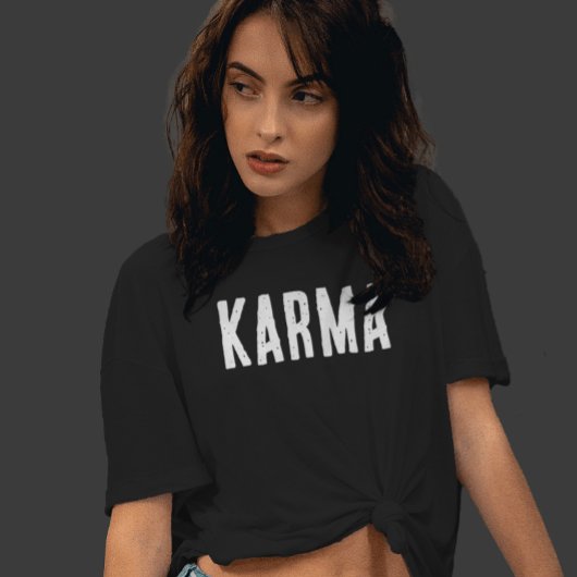 Karma White Text T-Shirt