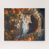 Karmel Gekleurde Kat met Vleugels Rust Legpuzzel (Horizontaal)