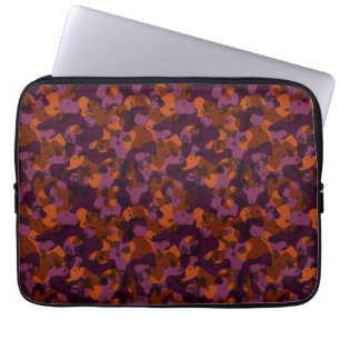 karmozijn en oranje camouflage abstract laptop sleeve