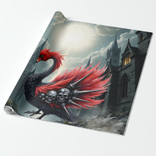 Karmozijnen Kathedraal Zwaan. Cadeaupapier