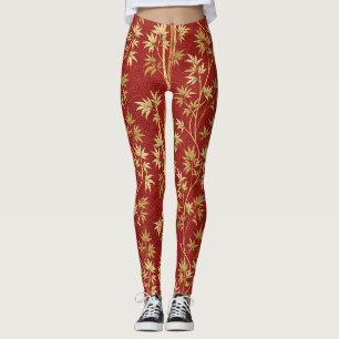 Karmozijnrode Bamboe Oost-Aziatische (1) Leggings