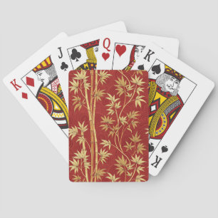 Karmozijnrode Bamboe Oost-Aziatische (1) Pokerkaarten