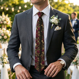 Karmozijnrode Barokroos Elegantie Stropdas