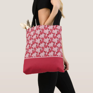 Karmozijnrode Blush Roze Harten Rozen Kleur Blok Draagtas