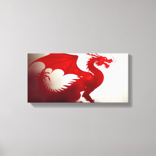 Karmozijnrode Drakenwoede Canvas Afdruk