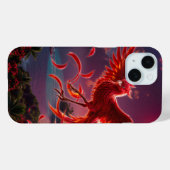 Karmozijnrode Feniks van het Maanlichtgetij. Case-Mate iPhone Case (Achterkant (horizontaal))