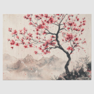 Karmozijnrode Sakura Berg Sereniteit (1) Tissuepapier
