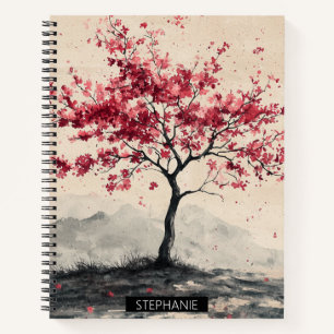 Karmozijnrode Sakura Berg Sereniteit (2) Notitieboek