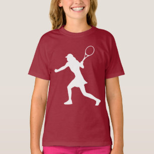 Karmozijnrode tennis sport t-shirt voor meisjes