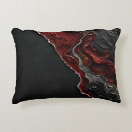 Karmozijnrode Vulkanische Abstracte Kunst Donkere Accent Kussen