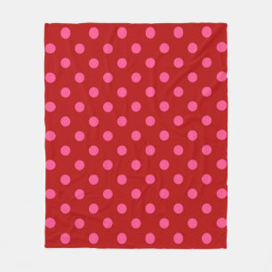 Karmozijnrood roze polka stippen ontwerp fleece deken