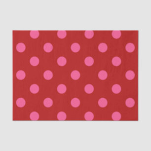 Karmozijnrood roze polka stippen ontwerp tissuepapier