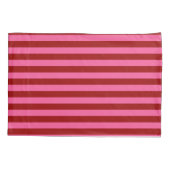 Karmozijnrood Roze Strepen Design Kussensloop (Achterkant)