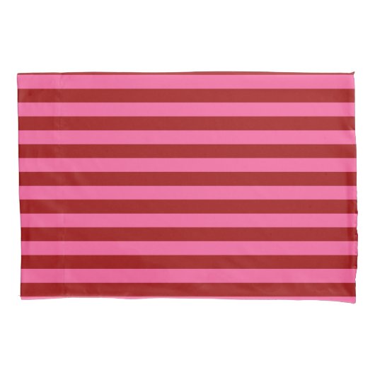 Karmozijnrood Roze Strepen Design Kussensloop (Voorkant)