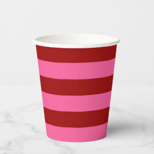 Karmozijnrood Roze Strepen Design Papieren Bekers