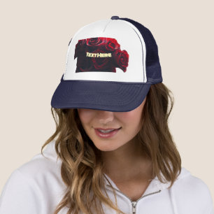 Karmozijnroze Romantische Rode Bloei Mesh Hoofddek Trucker Pet