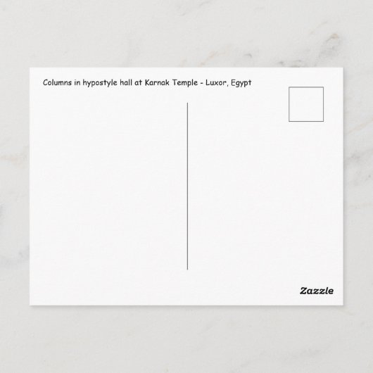 Karnak-tempel - Luxor, Egypte Briefkaart (Achterkant)