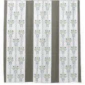 Karobloemen en -krullen douchegordijn (Voorkant)