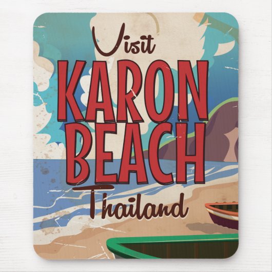 Karon Beach thailand vintage poster Muismat (Voorkant)