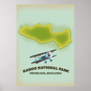 Karoo National Park Westkaap Zuid-Afrika kaart Poster
