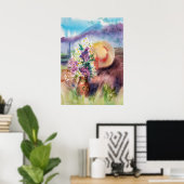 Karpatenboeket. Oekraïne Waterverf kunst Poster (Thuiskantoor)