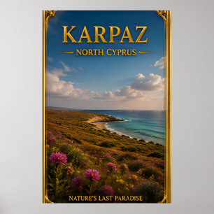 Karpaz Noord-Cyprus Onaangetaste Kust Reis Poster