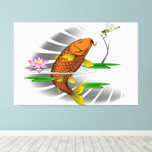 karper canvas afdruk (Insitu (Houten vloer))