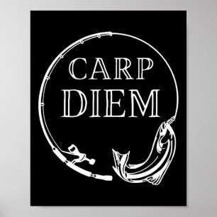 Karper Diem Grijp De Karper Funny Vissen Carpe Die Poster