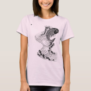 Karper en kersbloesem 鯉 桜 t-shirt