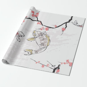 karper koi vis natuur landschap uitzicht schemerst cadeaupapier