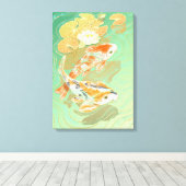 Karper Koi Vis Water Lelie Vijver Canvas (Insitu (Houten vloer))