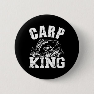 Karper Koning Visserij  Ronde Button 5,7 Cm
