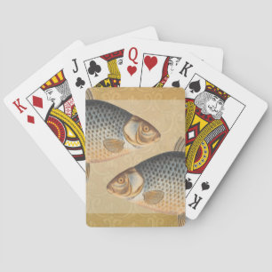 Karper vissen vissen schilderen zoetwater tekening pokerkaarten