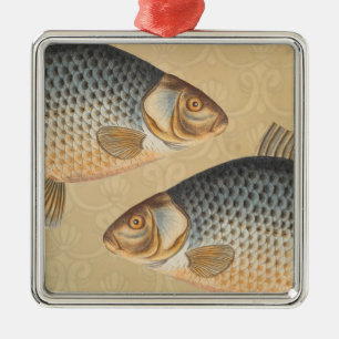 Karper vissen vissen schilderij zoetwater tekening metalen ornament