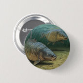 Karper Vist twee karpers Ronde Button 5,7 Cm (Voorkant /achterkant)
