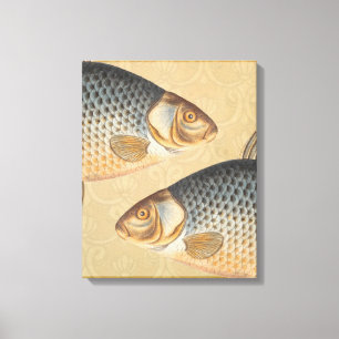 Karpervisvisserij schilderij zoetwater canvas afdruk