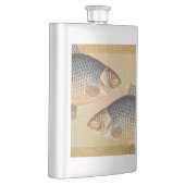 Karpervisvisserij schilderij zoetwater heupfles (Rechts)